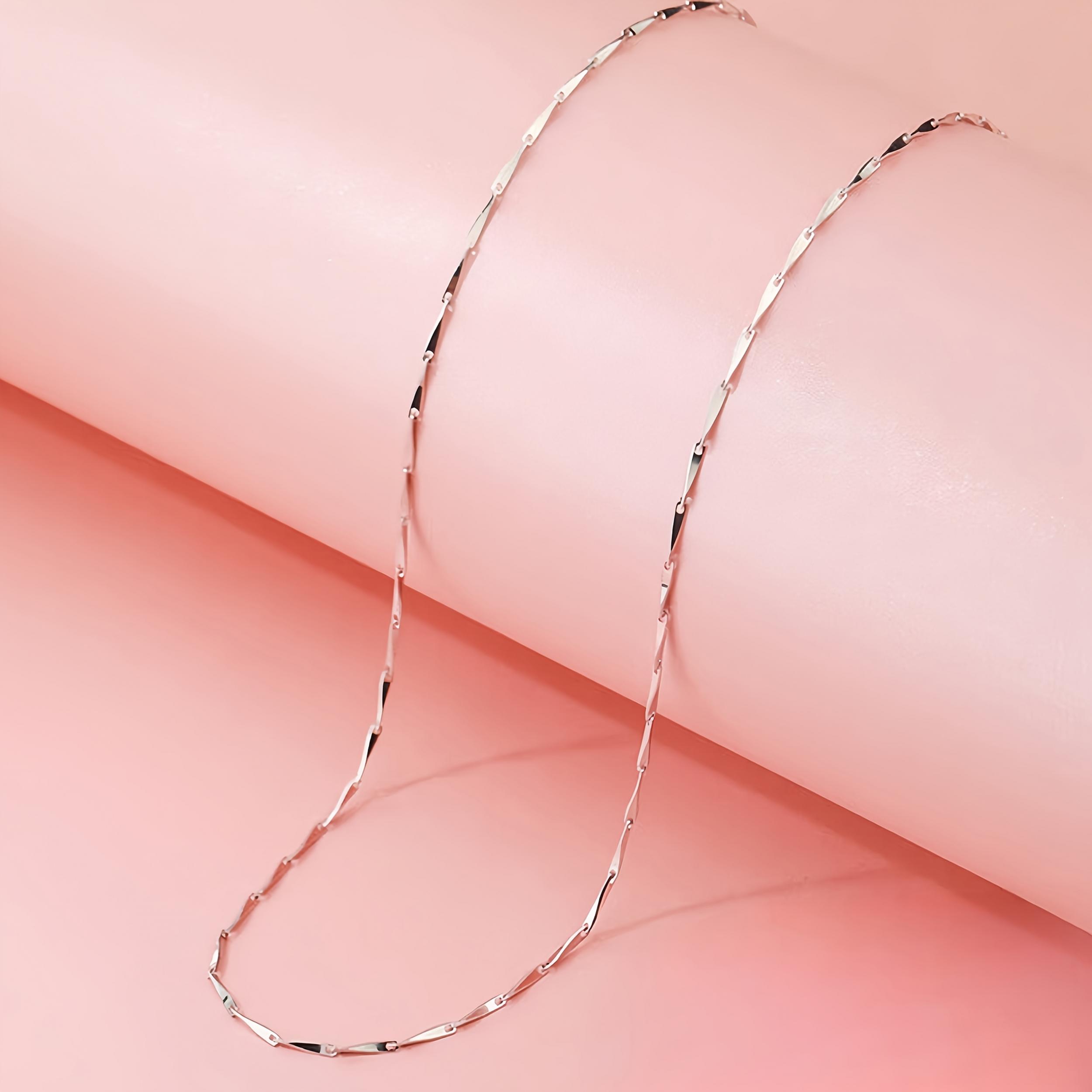 S925 Silvery Melon Seed Chain